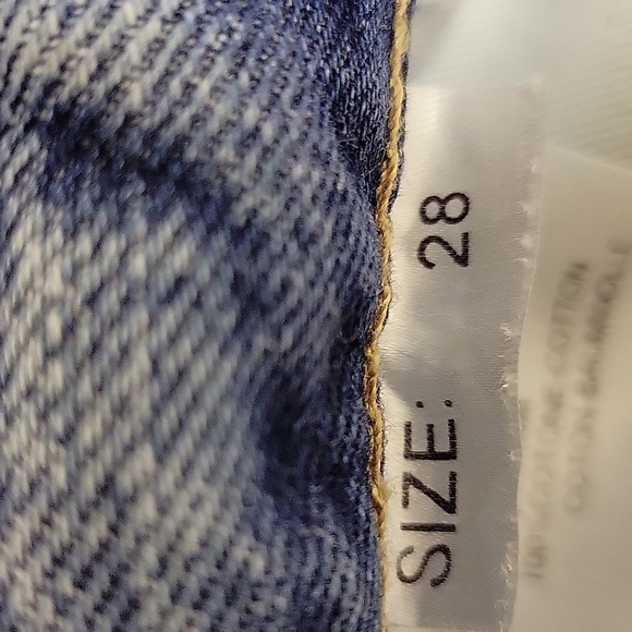 Haikure men's destructed Classic Blue Denim Jeans sz 28 x 28 button fly cotton - Picture 6 of 6